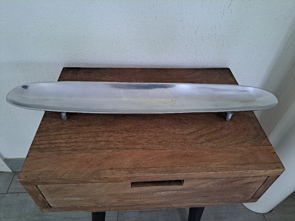 Inox Dienblad 10 cm op 58 cm, Ophalen, Gebruikt, Dienblad, Ovaal