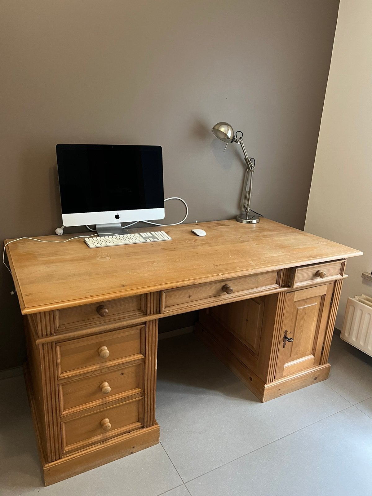 Houten bureau, Huis en Inrichting, Bureaus, Ophalen, 160 cm, Gebruikt, Bruin