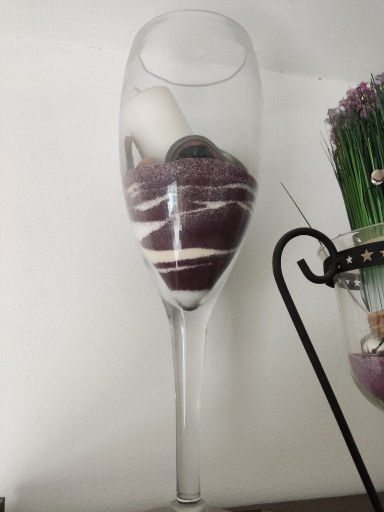 Grands verre à pied transparent décoratif., Maison & Meubles, Transparent, Comme neuf, Verre, Enlèvement