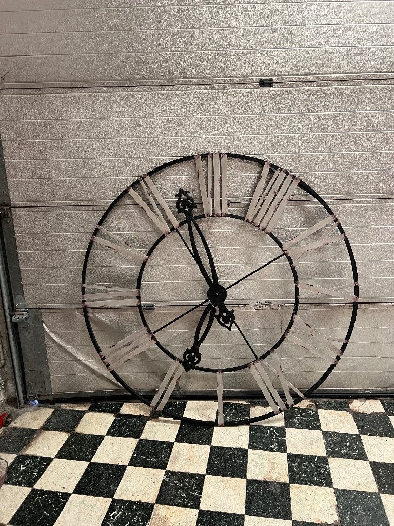 Grande horloge de décoration, Maison & Meubles, Noir, Industriel, Enlèvement, Utilisé