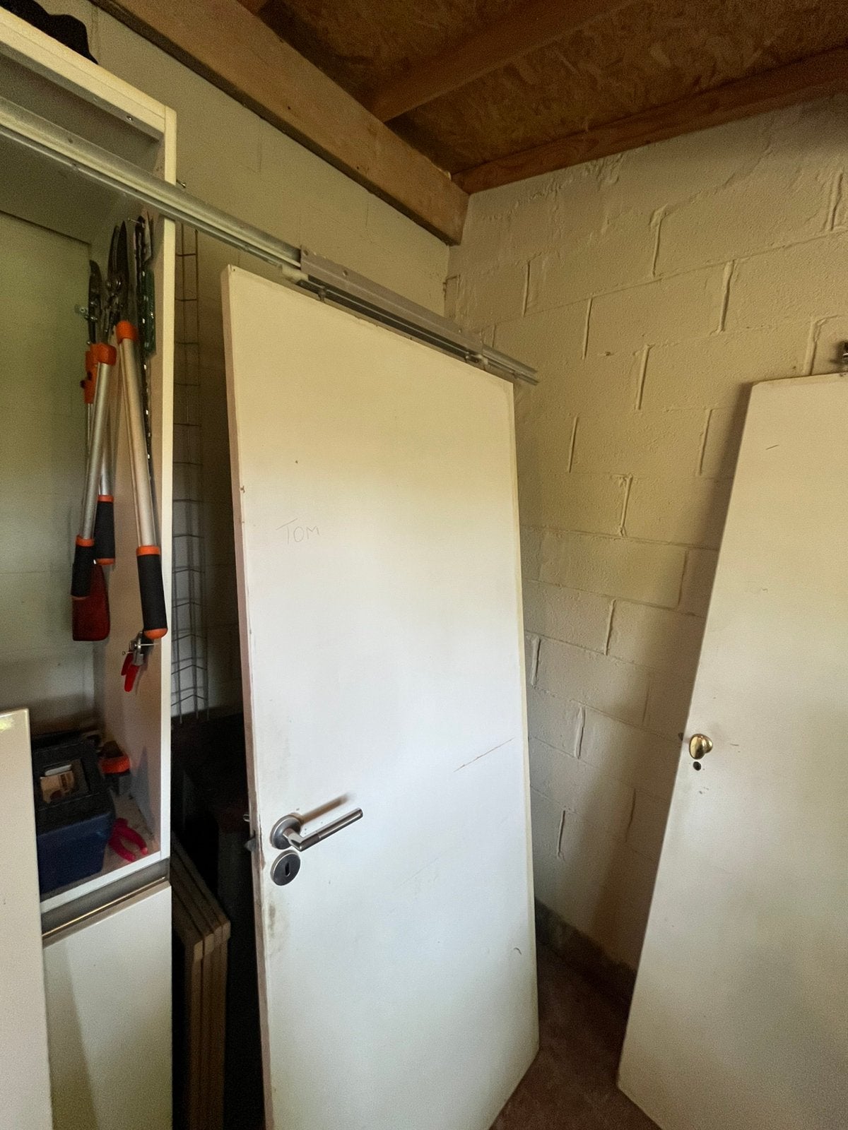 2 schuifdeuren + rails, Doe-het-zelf en Bouw, Ophalen, Gebruikt