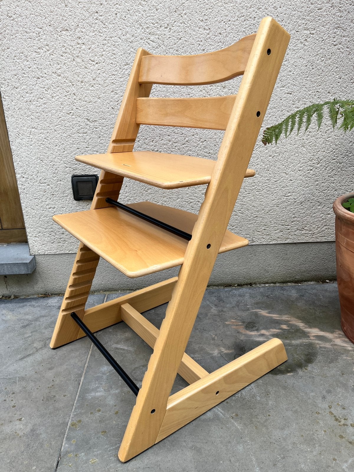 Chaise de croissance Tripp Trapp en hêtre, nouveau modèle, Enlèvement, Comme neuf, Chaise évolutive, Coulissant