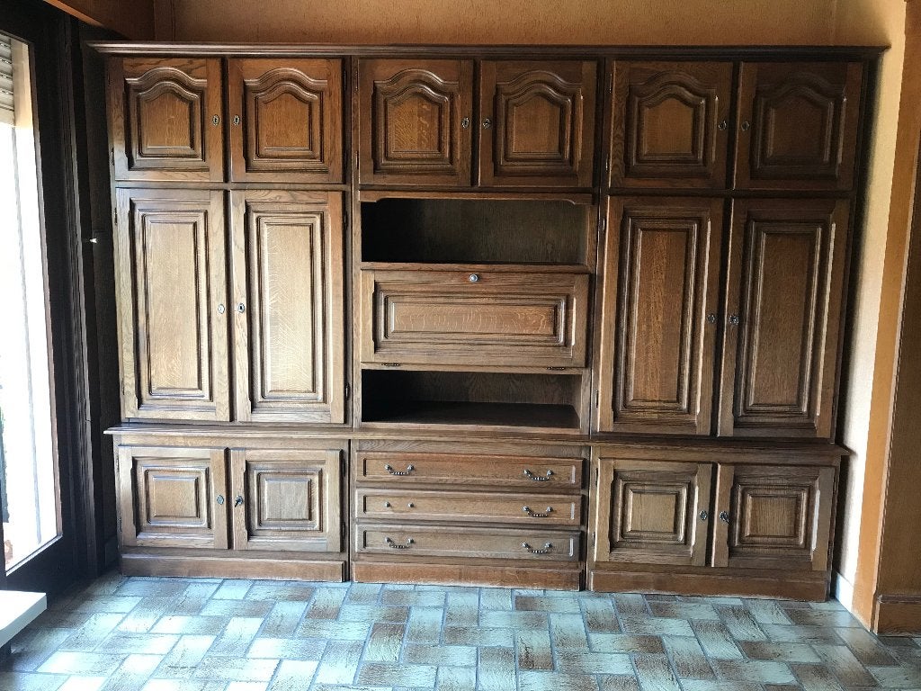 Wandkast, Ophalen, Gebruikt, 200 cm of meer, Eikenhout