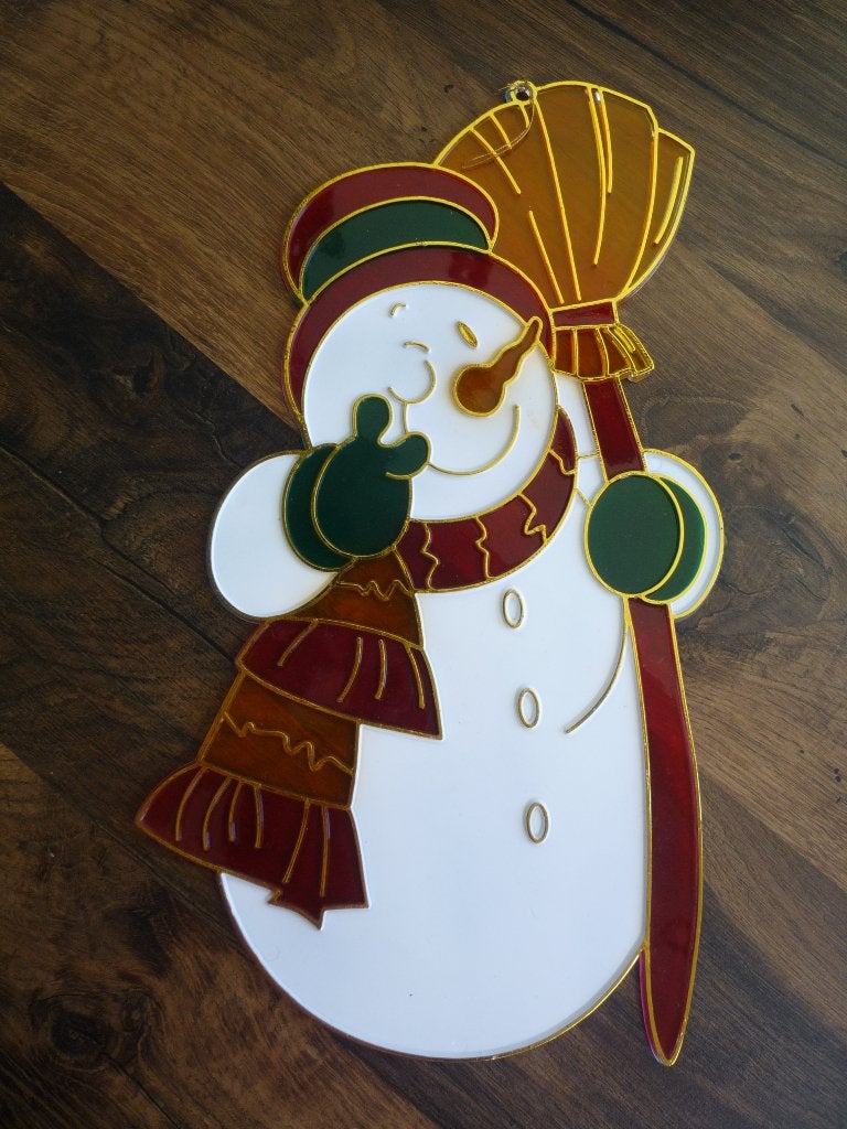5 vintage retro kunststof kerst raamhanger/zonnevanger, Diversen, Ophalen of Verzenden, Gebruikt