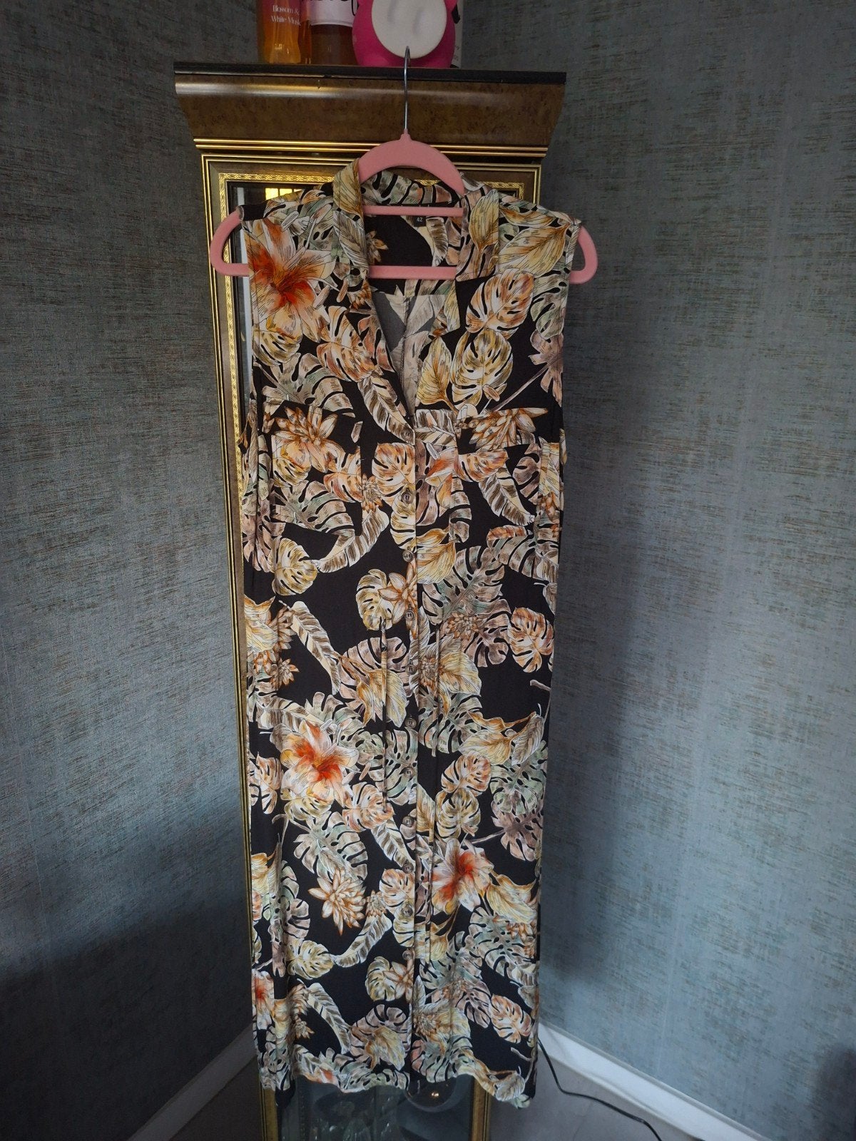 Clair de Lune Maxi Jurk Tropische Print Maat 42(L) - 100% Vi, Kleding | Dames, Maat 42/44 (L), Ophalen of Verzenden, Gedragen