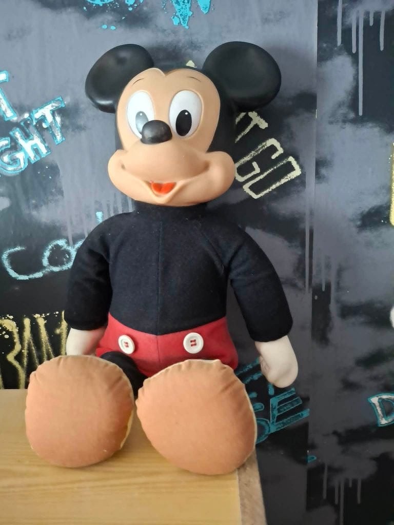 vintage + 50 ans mickey de +- 50cm  articuler  etat nikel, Ophalen of Verzenden, Zo goed als nieuw, Pop