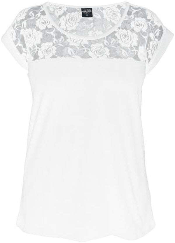 T-shirt met witte kanten top - URBAN CLASSICS - S - nieuw., Nieuw, Ophalen of Verzenden, Korte mouw, Maat 36 (S)