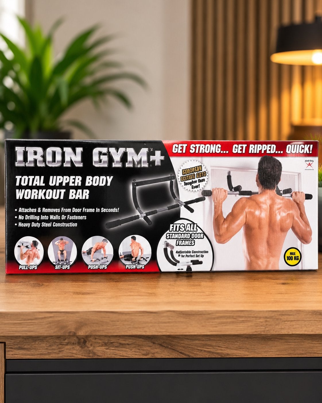 Iron Gym+ Deurrekstok / Pull-up Bar – Zo goed als nieuw!, Enlèvement, Comme neuf, Bras