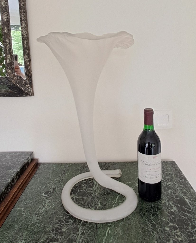 Uitzonderlijk grote vintage fleur de lis vaas, Ophalen, Handgemaakt, Wit, 52 cm