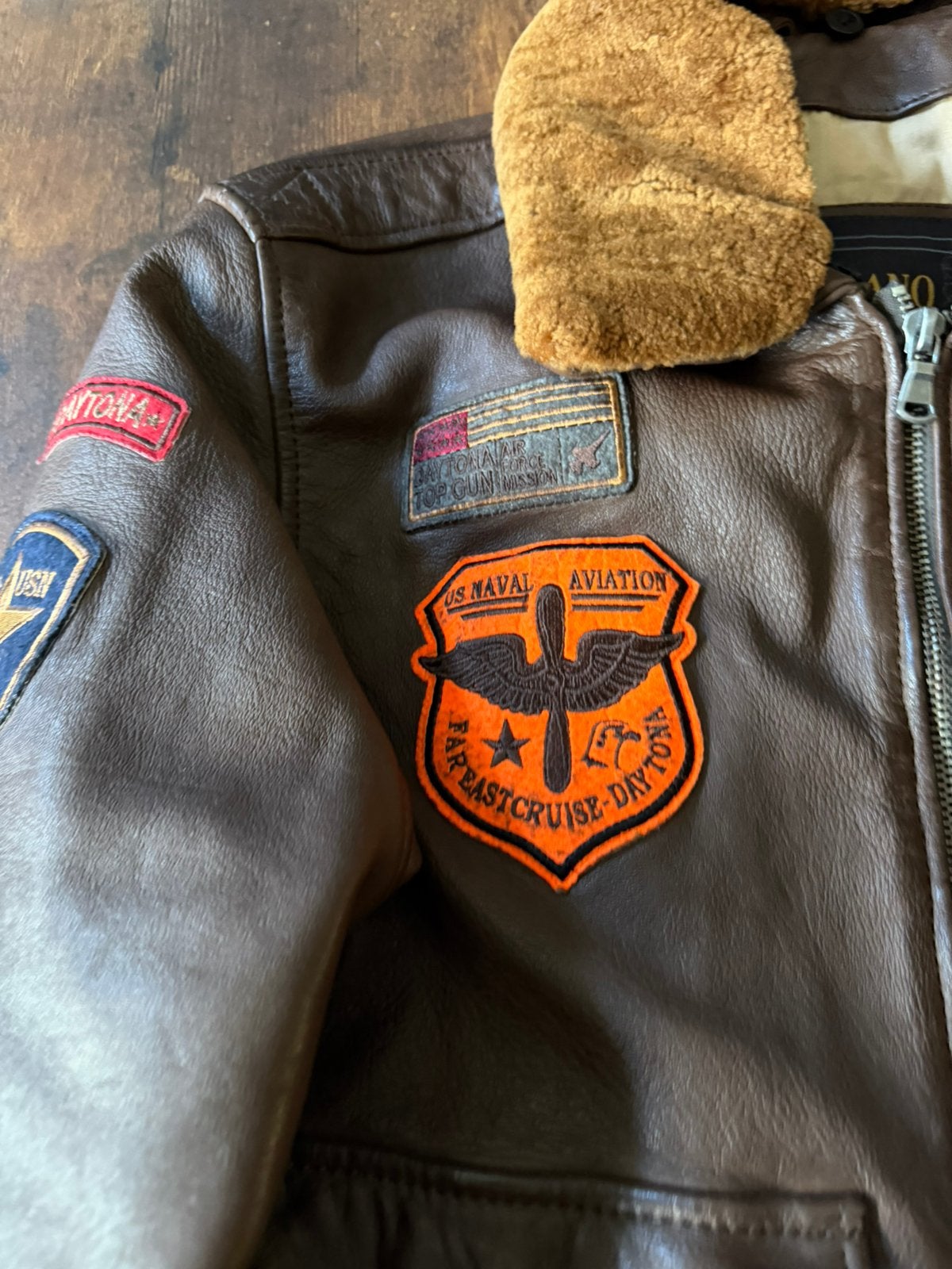 Blouson en cuir aviateur style G-1, Vêtements | Hommes, Enlèvement, Comme neuf, Taille 56/58 (XL), Brun