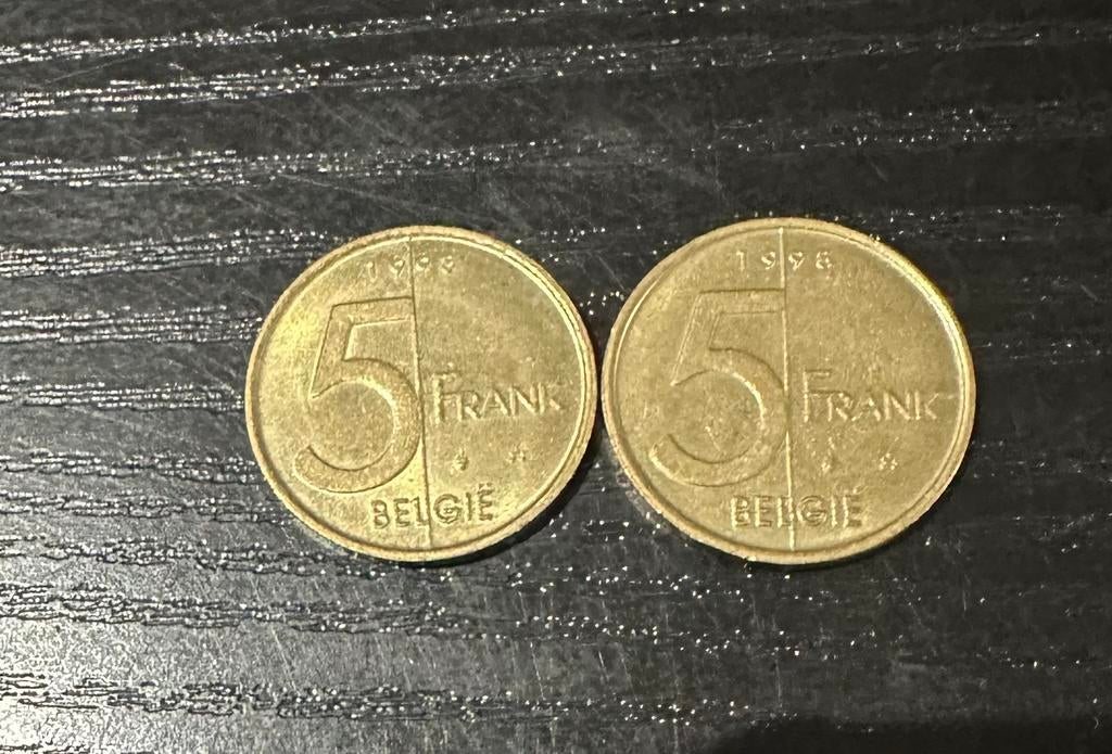5 frank muntjes, Postzegels en Munten, Ophalen, Setje