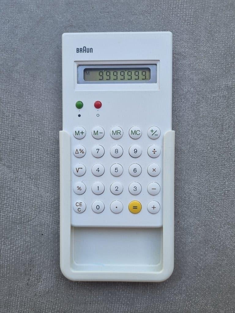 Braun rekenmachine in wit, Ophalen of Verzenden, Zo goed als nieuw