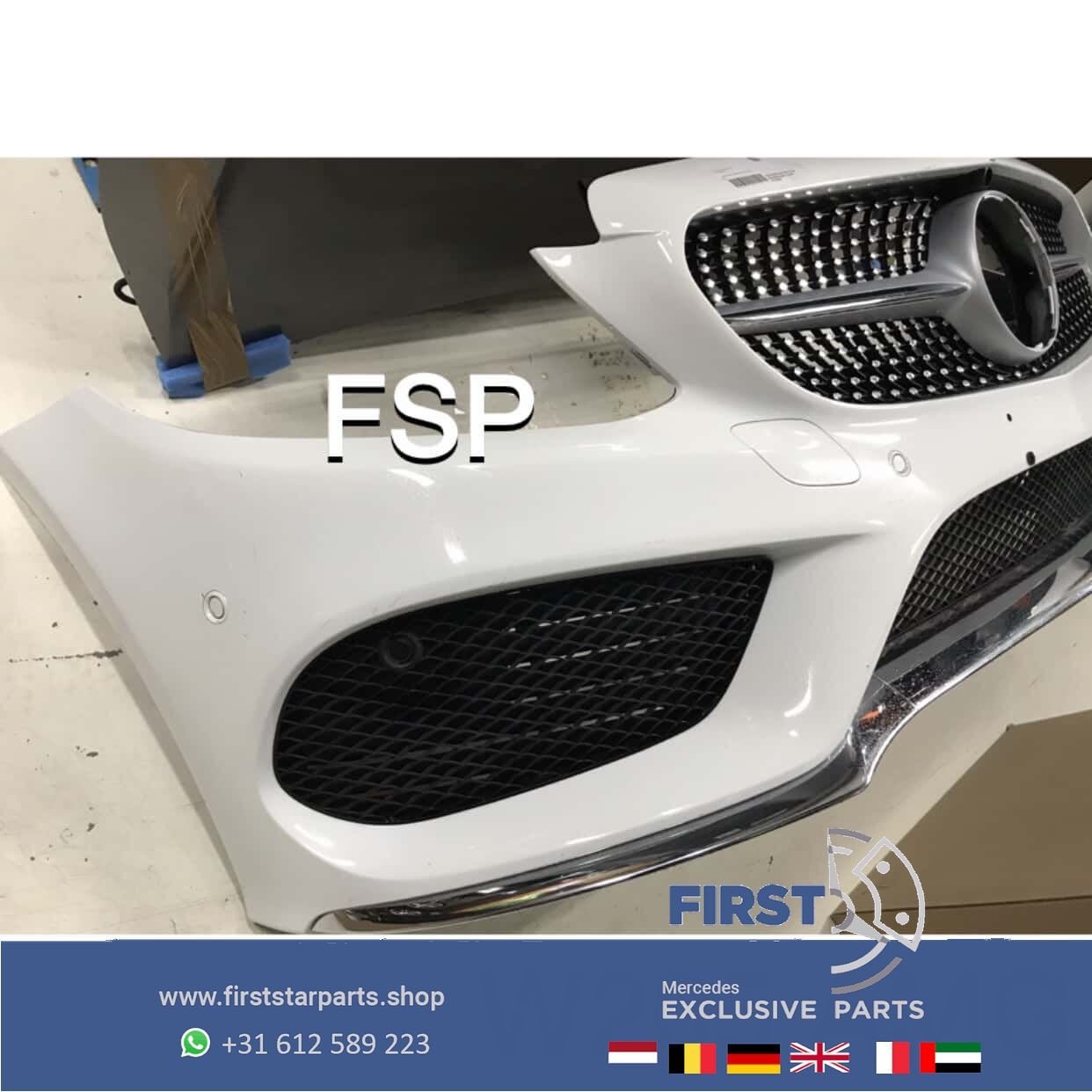 C205 C43 AMG Voorbumper coupé cabrio Mercedes C Klasse COMPL, Gebruikt, -, Voor, Ophalen of Verzenden