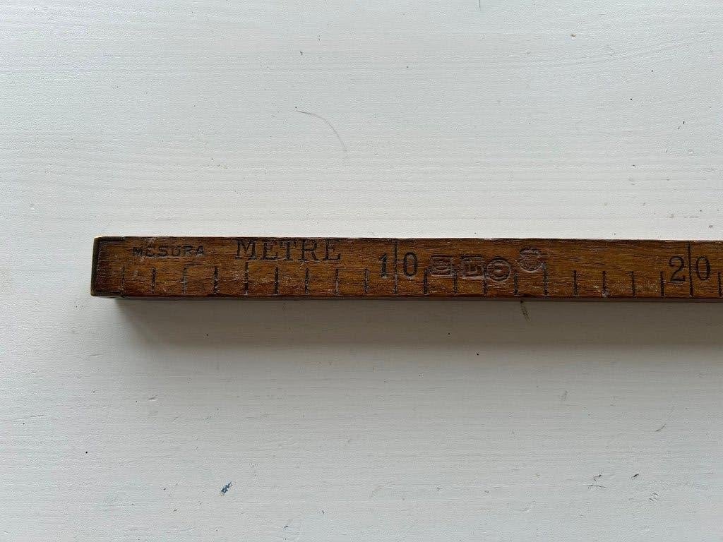 Antieken houten meetlat 1 m, Ophalen