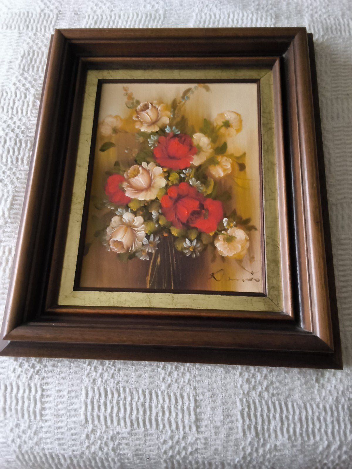 mooie bloemen schilderij met handtekening, Enlèvement, Peinture