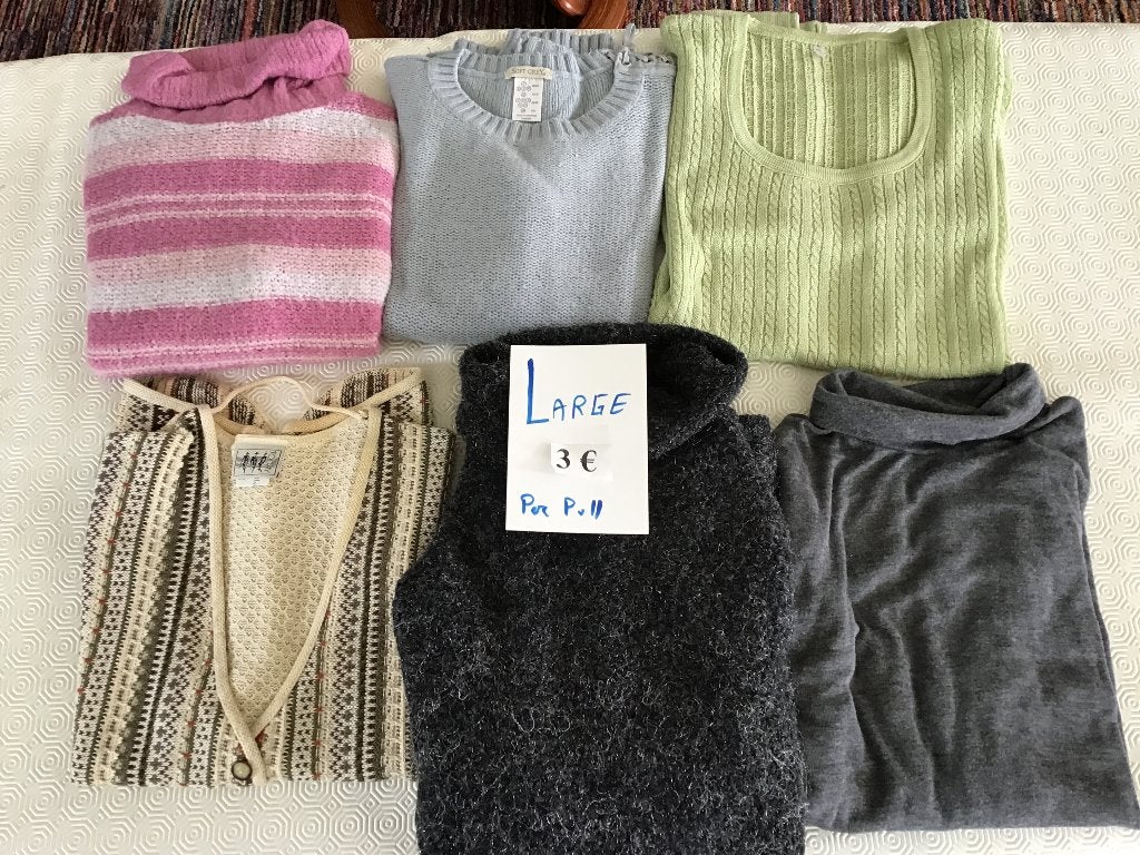 6 dames truien maat large aan 3 euro per trui, Ophalen of Verzenden, Zo goed als nieuw, Maat 42/44 (L)