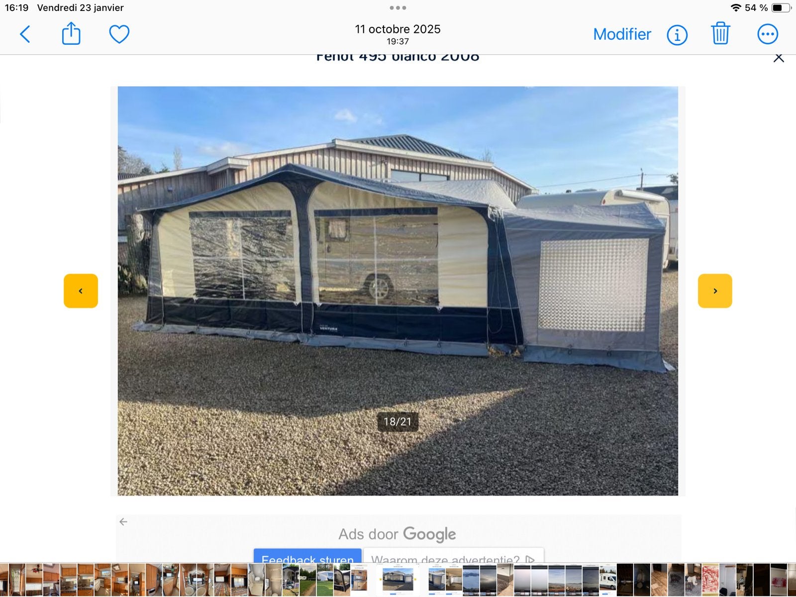 Haut vent caravane, Caravans en Kamperen, Ophalen, Gebruikt, Unico Ventura