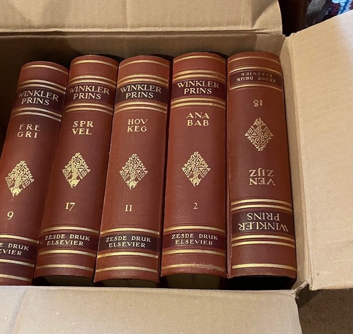 WINKLER PRINS 18delig 6de druk 1950, Boeken, Ophalen, Complete serie, Zo goed als nieuw, Algemeen