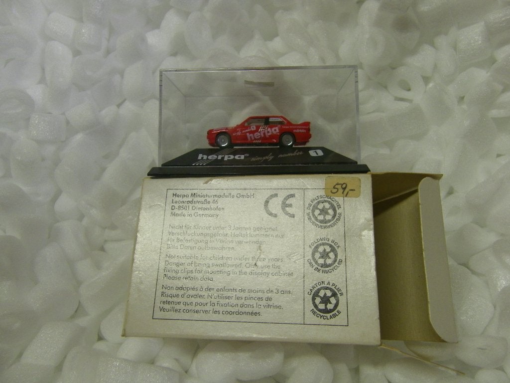 1:87 Herpa promo BMW M3 E30  simply number 1 - Esso, Ophalen of Verzenden, Zo goed als nieuw, Auto, Herpa