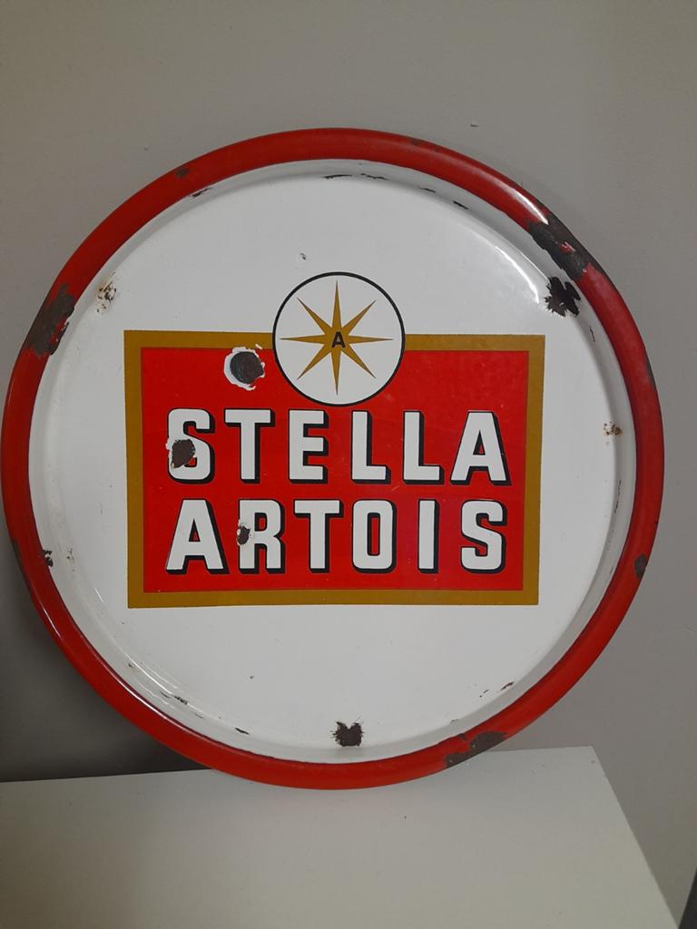 Emaille dienblad Stella artois, Verzamelen, Biermerken, Ophalen of Verzenden, Stella Artois