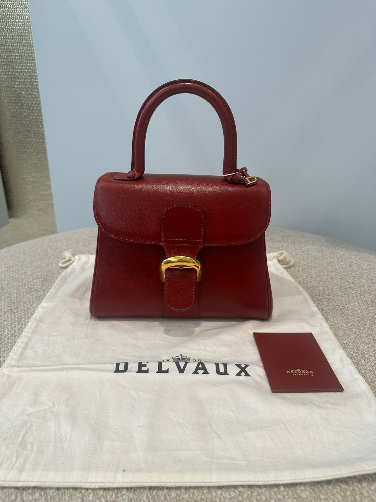 Delvaux Brillant PM Rood, Enlèvement, Utilisé, Rouge, Sac à main