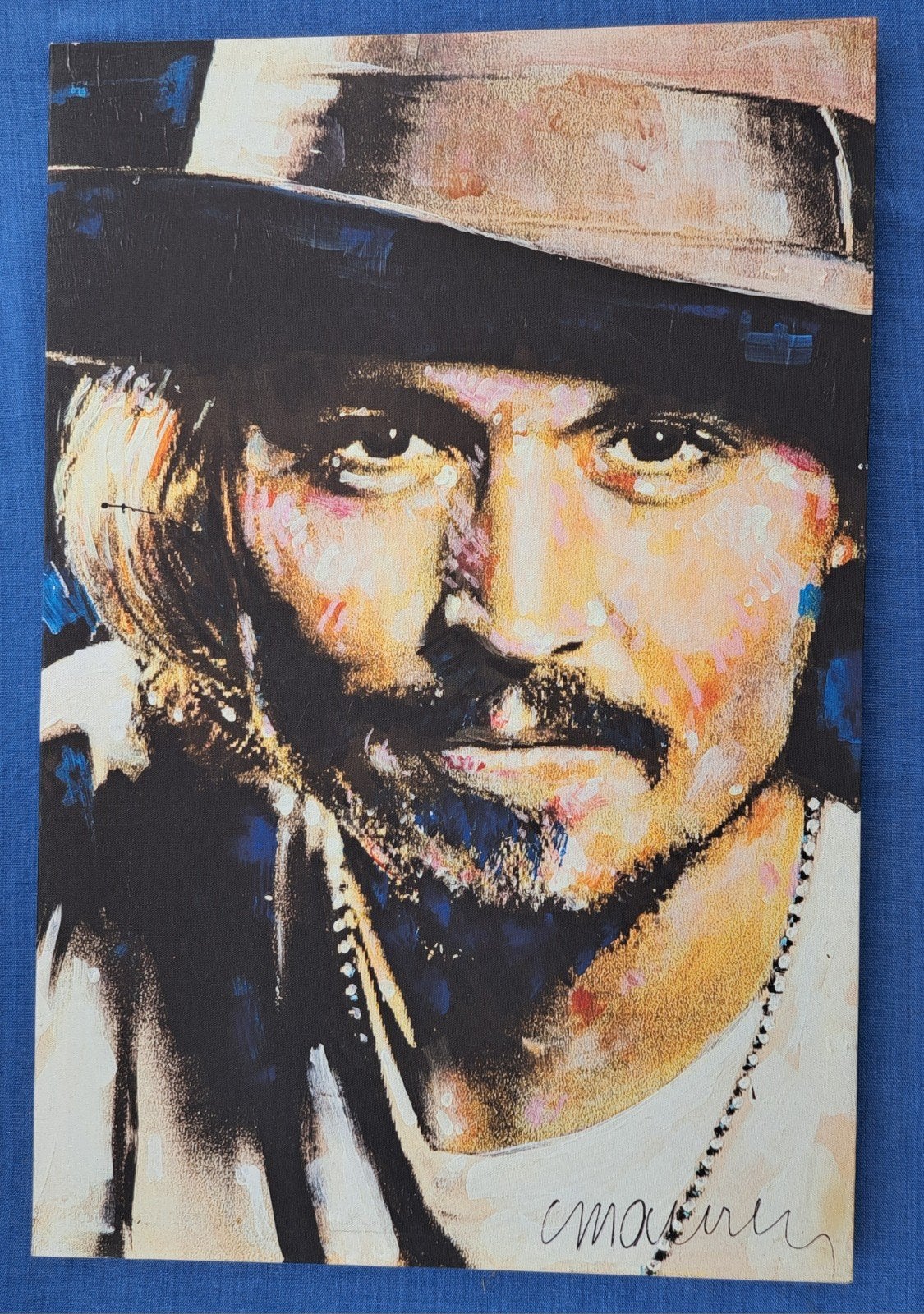 Johnny Depp de Sid Maurer, Antiquités & Art, Art | Peinture | Moderne, Enlèvement, Impression
