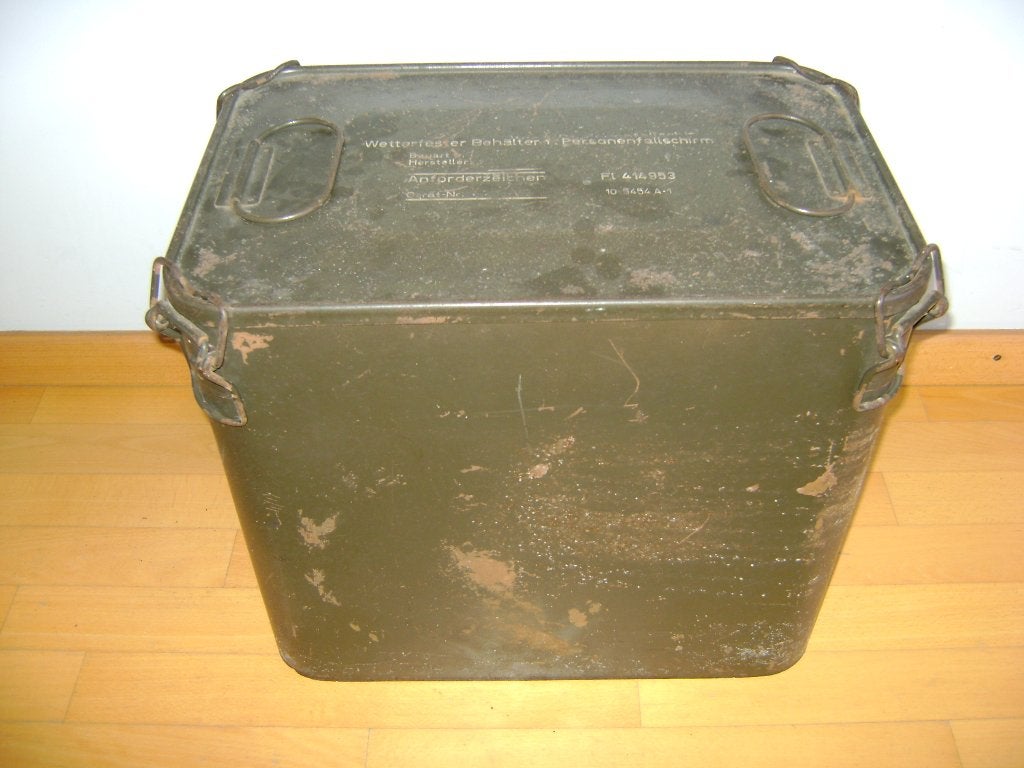 Luftwaffe Wetterfester Behalter Personenfalschirm. FL414953., Ophalen of Verzenden, Luchtmacht, Overige typen