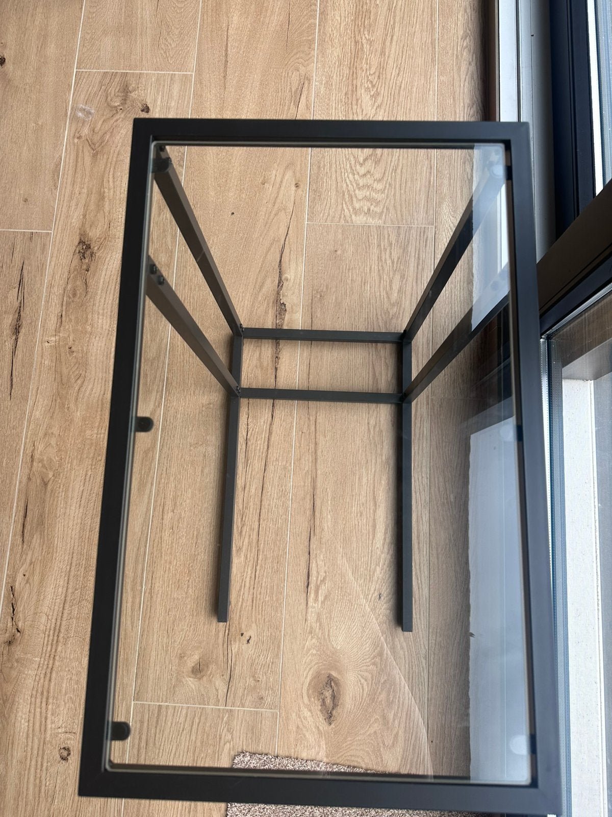 Glazen bijzettafel, Ophalen, 55 tot 75 cm, 60 cm of meer, Rechthoekig