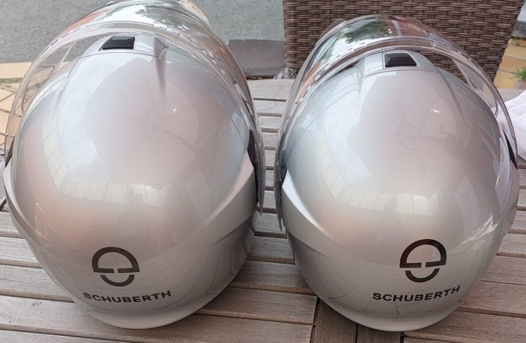 2 x Schuberth C4 pro met origineel intercom SC1., Motoren, Systeemhelm, Dames, XL, Tweedehands