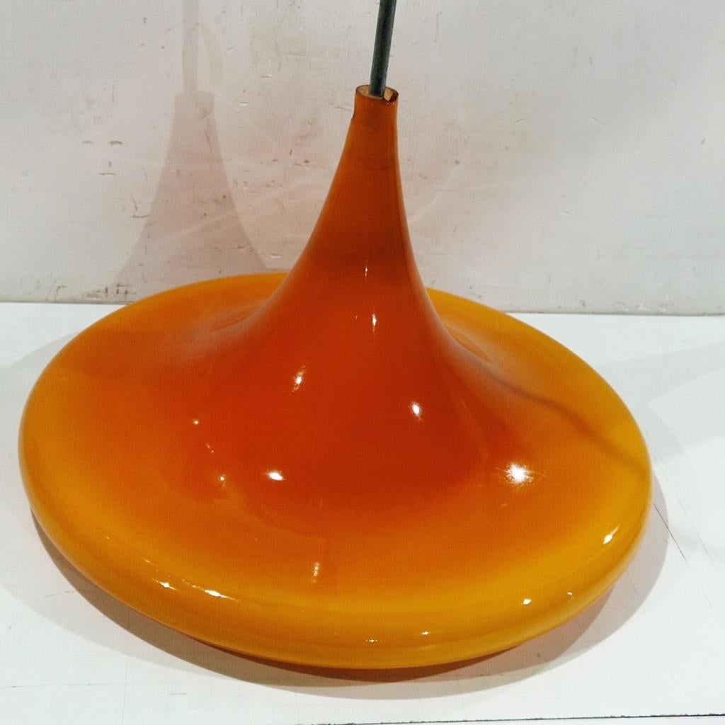 Opaline hanglamp , design heksenhoed , xl diameter 46cm, Antiek en Kunst, Antiek | Verlichting, Ophalen of Verzenden
