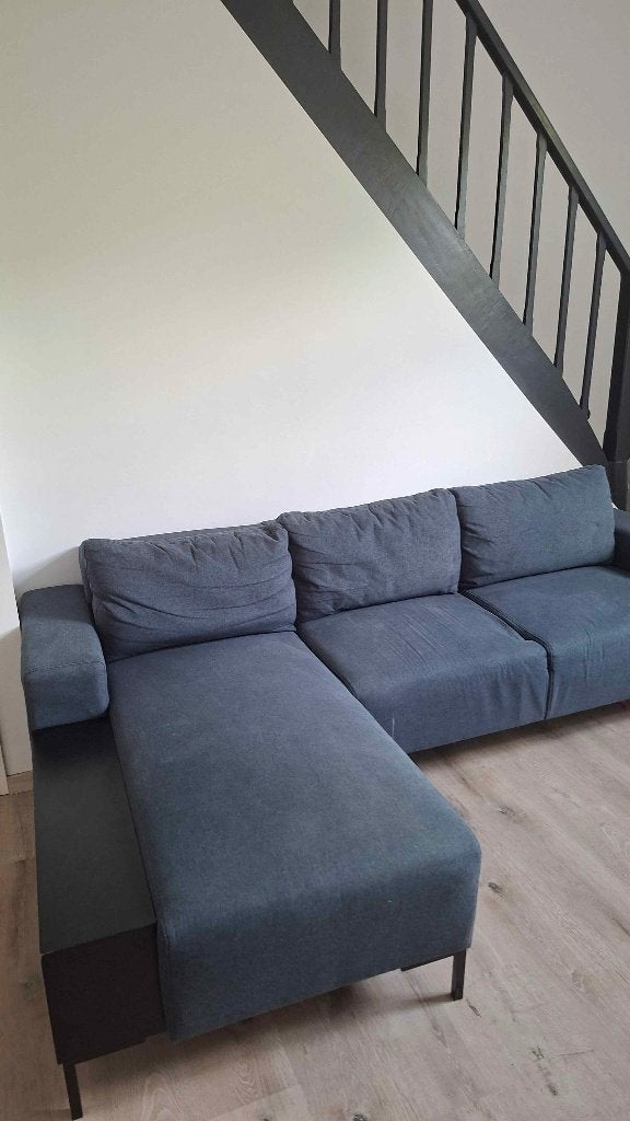 Blauwe 3-zit zetel  (1 + 2 modulair), Huis en Inrichting, Ophalen, 250 tot 300 cm, Gebruikt, 125 tot 150 cm