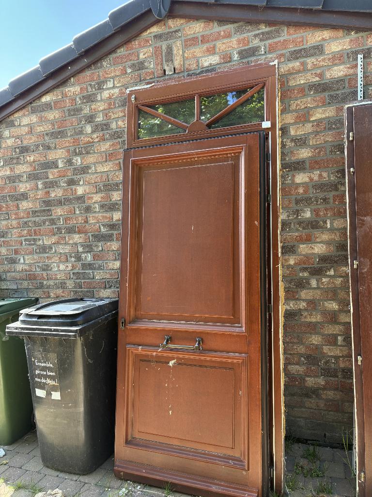 porte meranti avec vitrage, Bricolage & Construction, Lucarne, 160 cm ou plus, Enlèvement, Utilisé