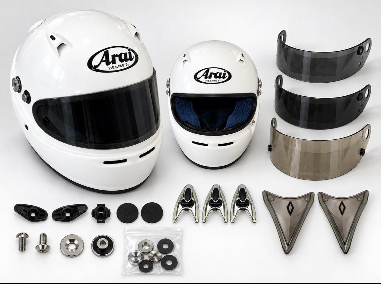 Casque karting Arai SK-5 + 3 visières + accessoires, Enlèvement, Neuf