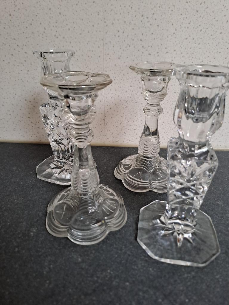 Kandelaars Glas, Antiek en Kunst, Ophalen, Glas