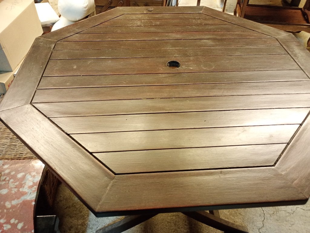 Table de jardin en bois + 4 chaises, Enlèvement, Bois