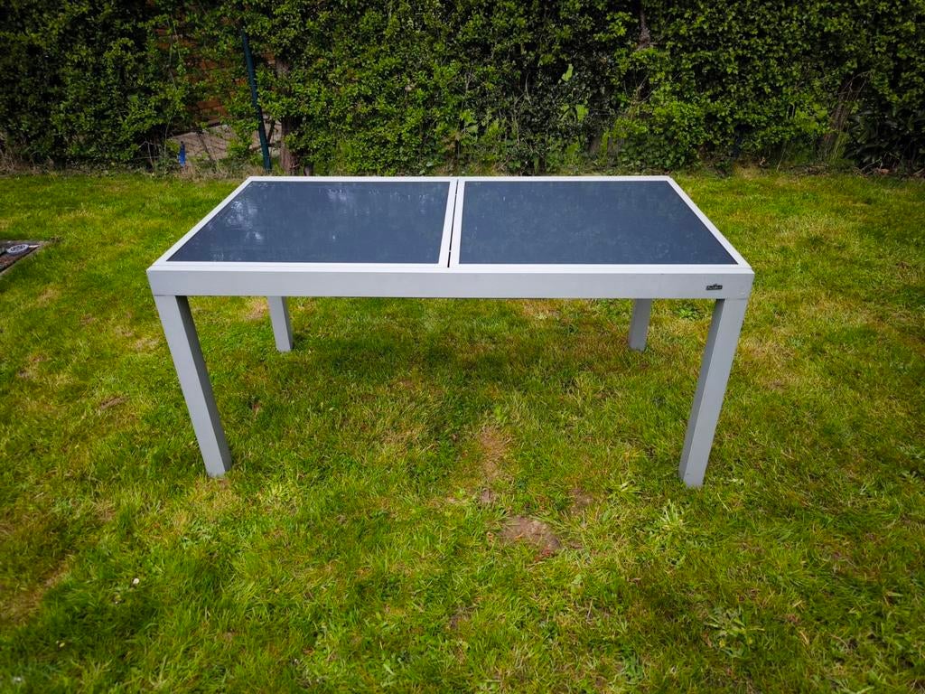 Table de jardin aluminium /verre à rallonge, Enlèvement, Aluminium