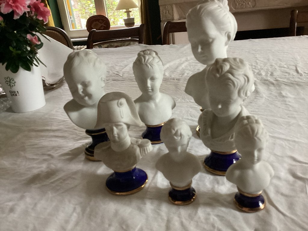 Leuke collectie van 7 bustes in biscuit porselein, Ophalen of Verzenden