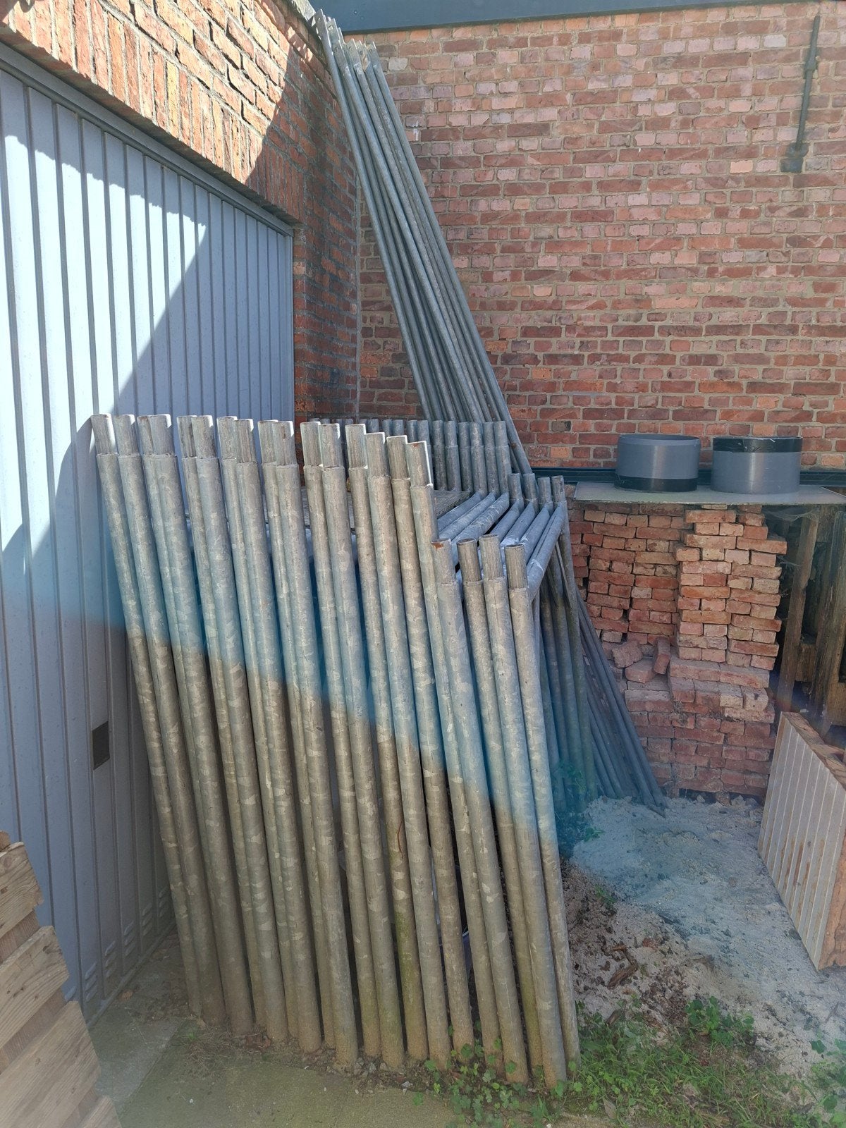 Stelling Metsel /Gevel, Doe-het-zelf en Bouw, Steigers, Ophalen, Gebruikt, Gevelsteiger, 5 meter of hoger
