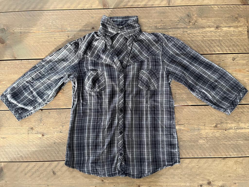 Blouses JBC H&M 4 (blanc, noir, jaune/vert, jeans) 146 - 152, Enlèvement ou Envoi, Zara, Fille, Chemise ou À manches longues