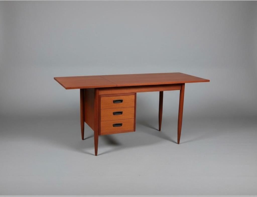 Vintage Deens teak bureau attribuut Arne Vodder, Huis en Inrichting, Ophalen, Gebruikt, Geen, Geen