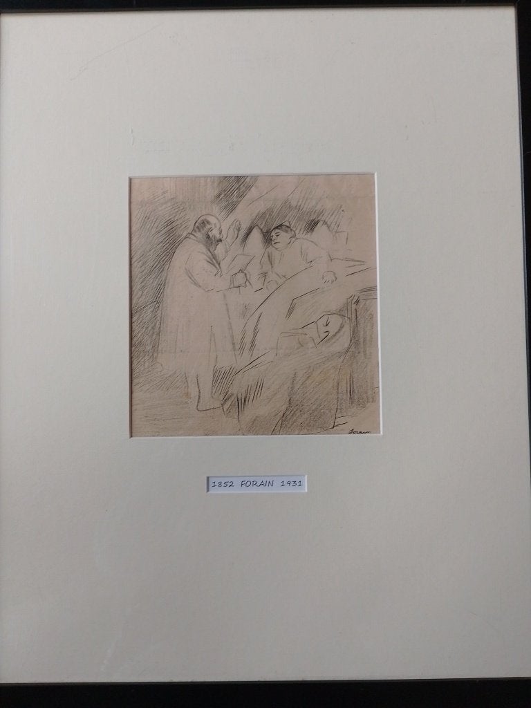 Jean Louis Forain  Litho   Dokter aan ziekbed, Antiek en Kunst, Kunst | Litho's en Zeefdrukken, Gesigneerd, Verzenden, Lithografie