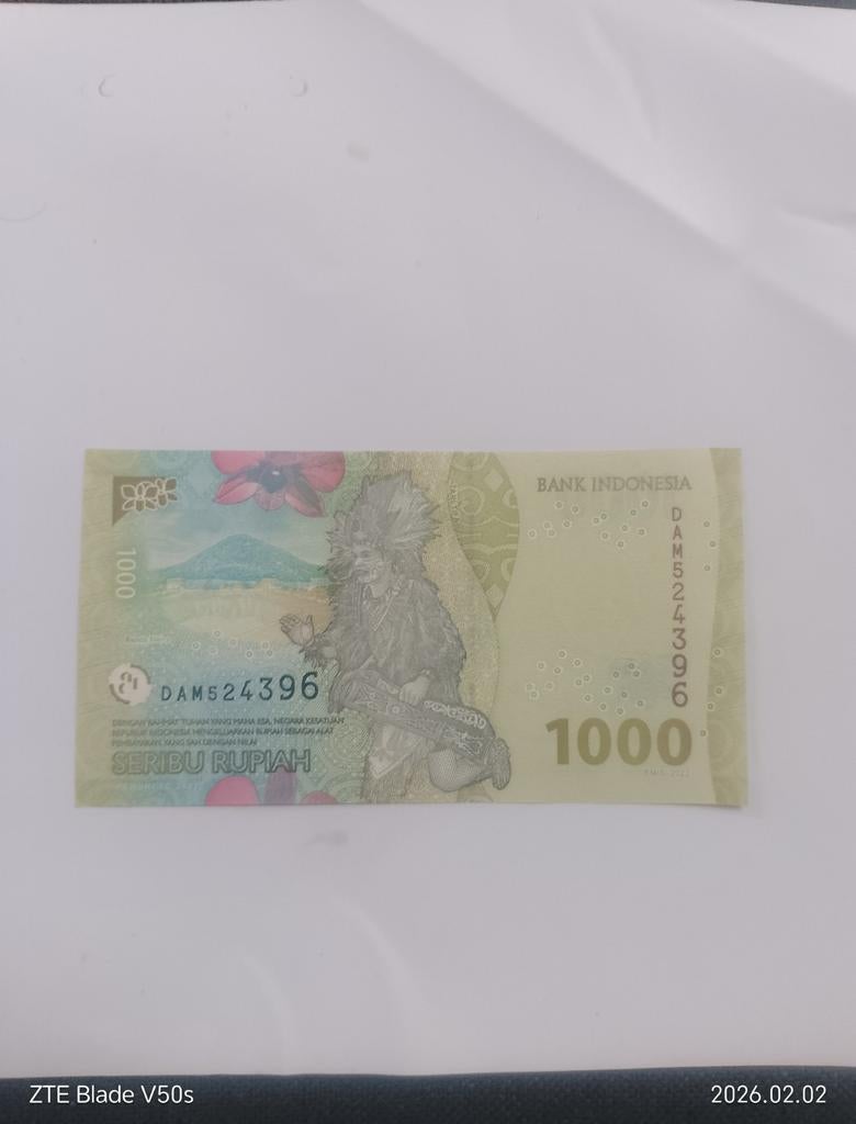 Billet indonésien de 1000 rupiah, Envoi