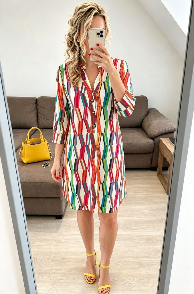 Jurk K-Design xl, Kleding | Dames, Verzenden, Zo goed als nieuw, Maat 46/48 (XL) of groter, Knielengte