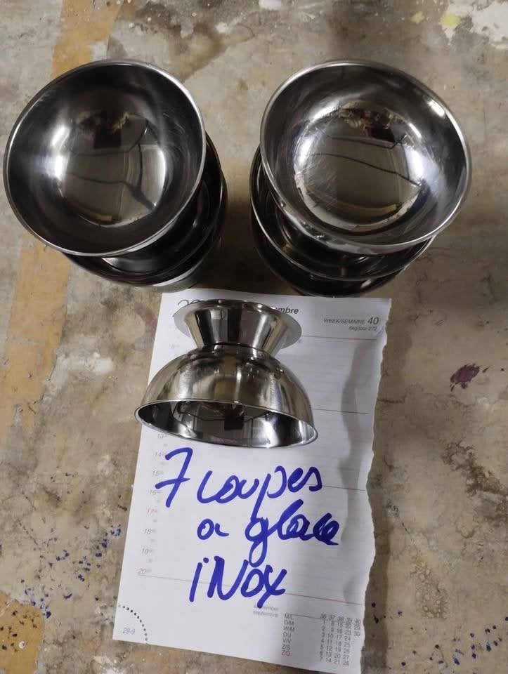 coupes a glace en inox, Huis en Inrichting, Ophalen, Gebruikt, Kom(men), Metaal