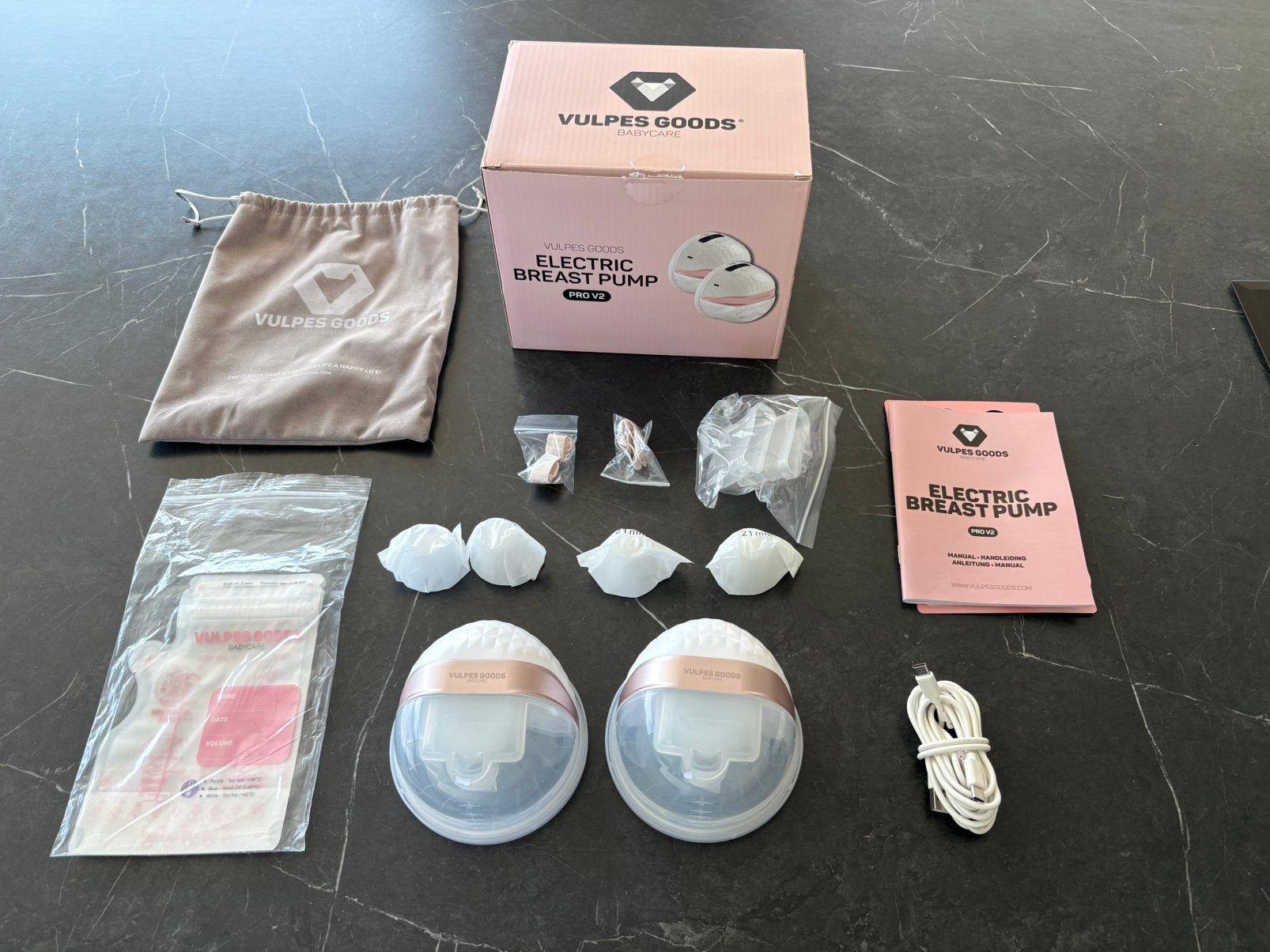 Vulpes Goods Borstkolf PRO V2, Ophalen, Zo goed als nieuw, BPA-vrij, Vulpes Goods