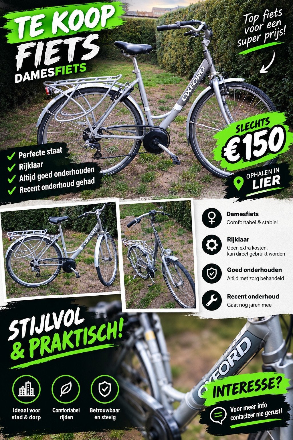 Oxford fiets, Minder dan 10 versnellingen, Gebruikt, Overige maten, Schijfrem