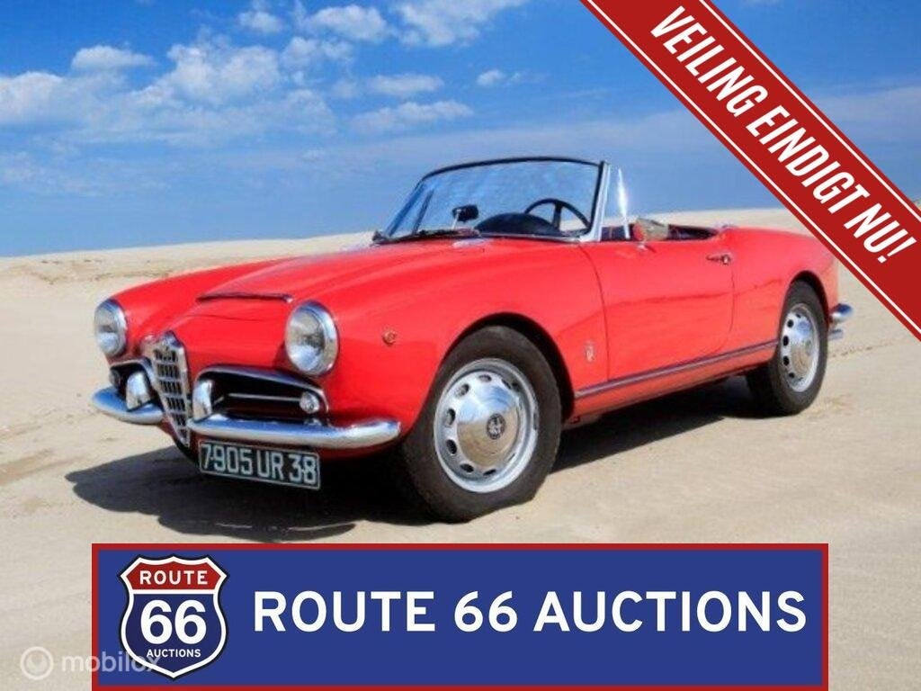 Alfa Romeo Giulia Spider 1600 | 1964 | Route 66 Auctions, Autos, Oldtimers & Ancêtres, Achat, Entreprise, Boîte manuelle, Autre carrosserie