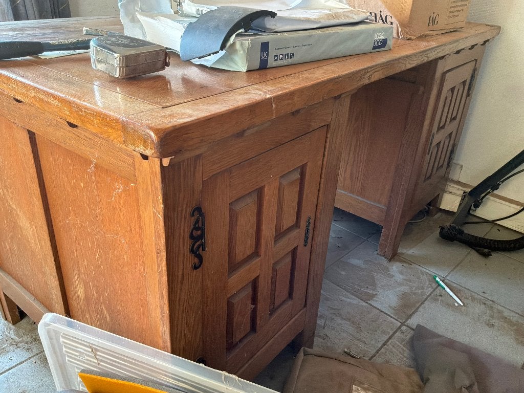 Bureelmeubel, Huis en Inrichting, Bureaus, Ophalen, Gebruikt, Hout, Bruin