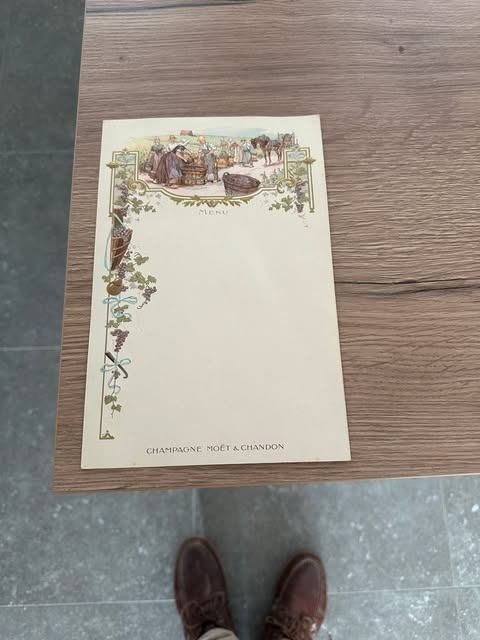 menu champagne Moet & chandon, Verzamelen, Ophalen, Nieuw, Champagne