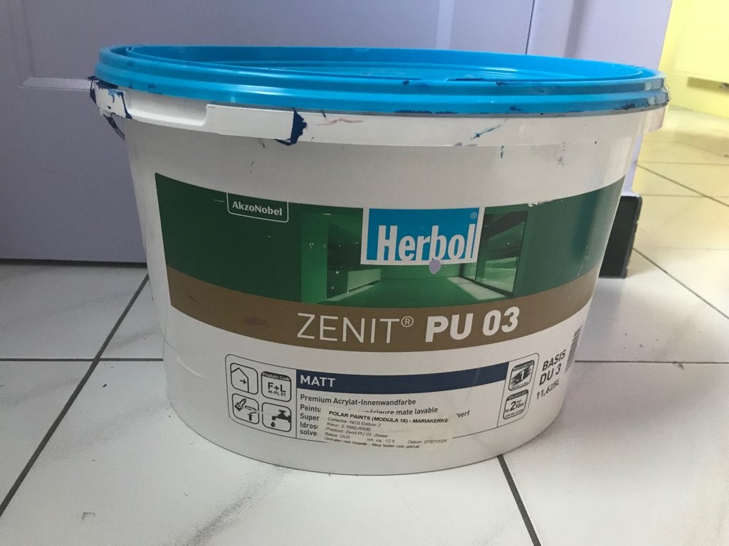 Herbol Zenit pu03 + 5,5 litres  acrylique mate bleu cobalt !, Enlèvement, Comme neuf, Autres types